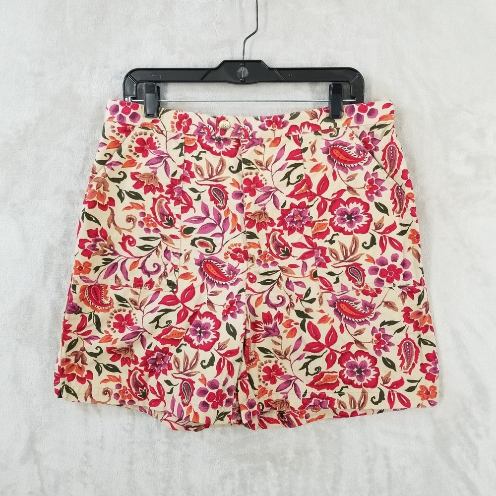 Vintage‎ White Stag Shorts Women 33" Waist Floral Paisley Cotton Shorts Boho